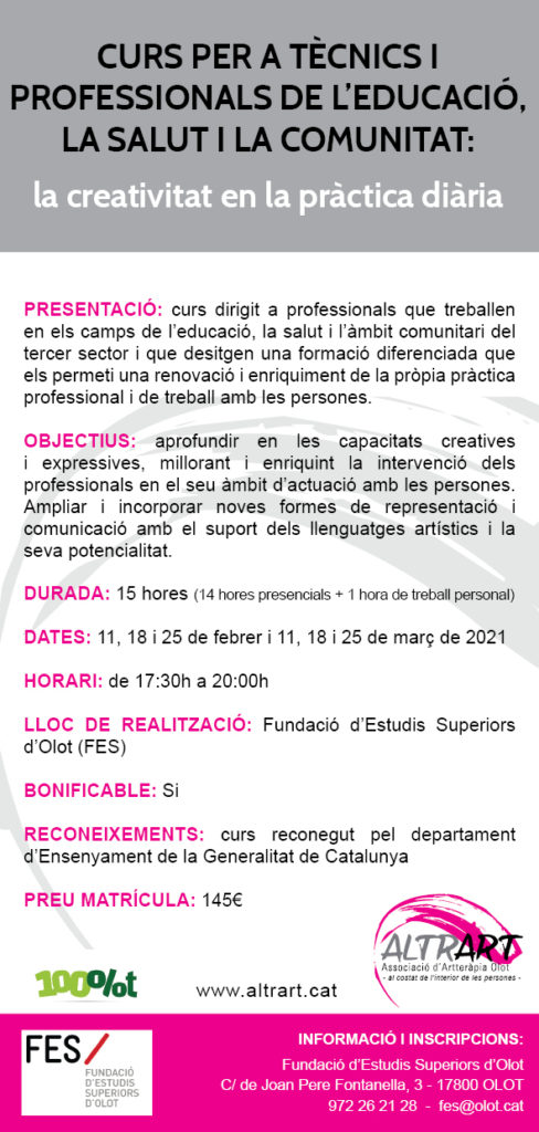 Curs professionals Altrart-Artteràpia 2021